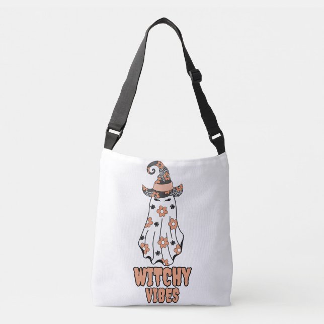 Sac Ajustable "Vibes de cuisine" Halloween Witch Ghost Orange (Devant)