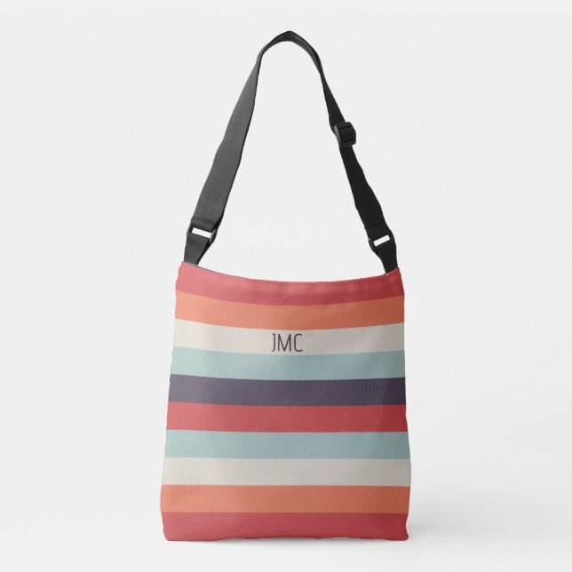 Sac Ajustable Vibes d'été Monogramme Motif de bande (Devant)