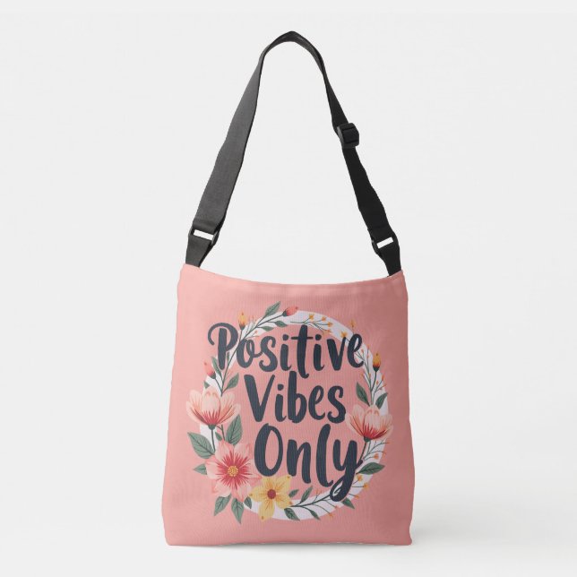 Sac Ajustable Vibes Positives Uniquement Conception De Wreath Fl (Devant)