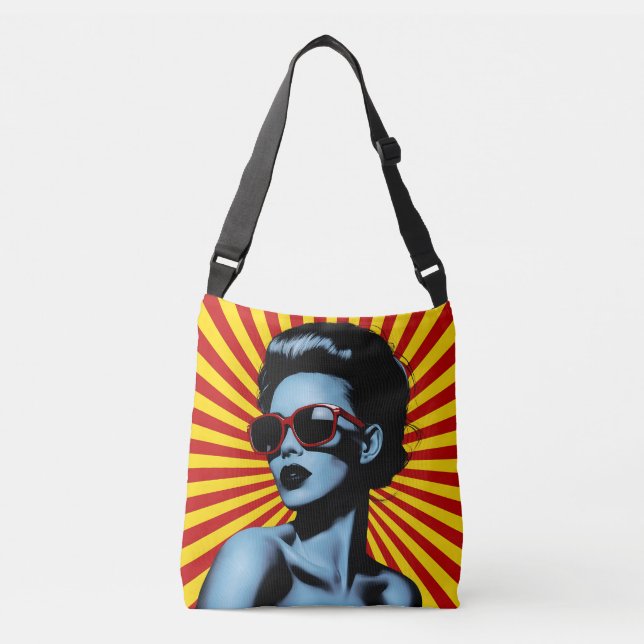Sac Ajustable Vibrant Pop Art Portrait femme (Devant)