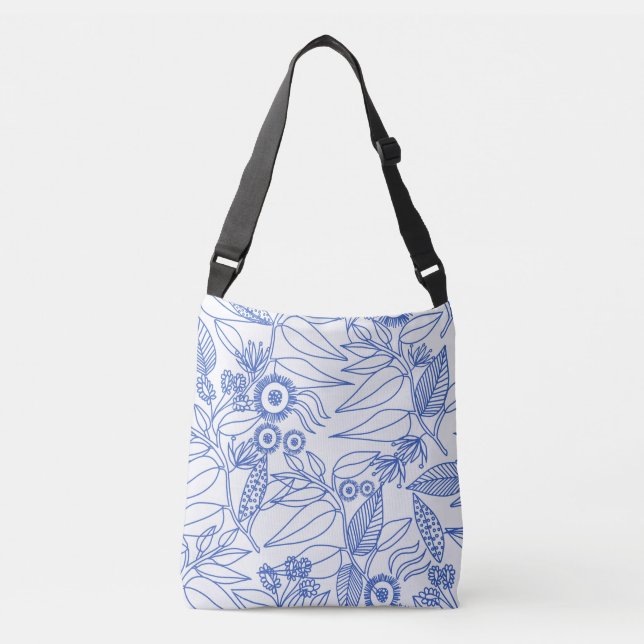 Sac Ajustable Vignes et fleurs bleues (Devant)