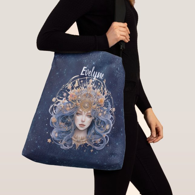 Sac Ajustable Vigro double face signe personnalisé texte bleu mo (De près)