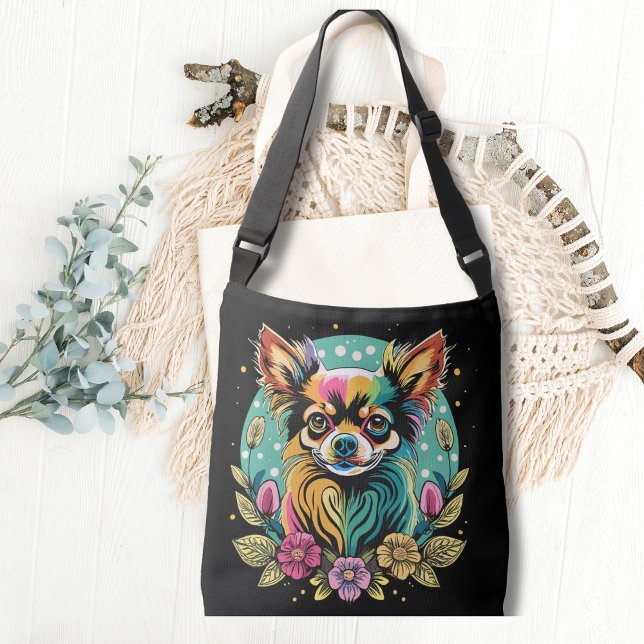 Sac Ajustable Vintage Long Haired Chihuahua mignon chien (Créateur téléchargé)