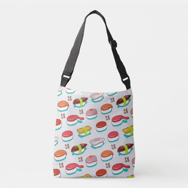Sac Ajustable Vintage nigiri sushi, motif doodé (Devant)