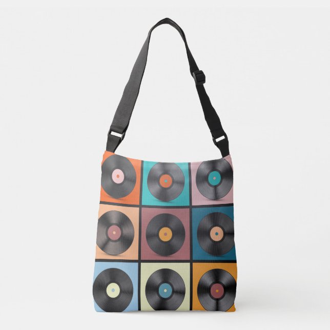 Sac Ajustable Vinyl records : retro LP set. (Devant)