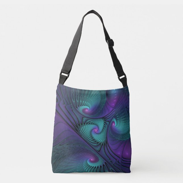 Sac Ajustable Violet rencontre Turquoise moderne art fractal abs (Devant)