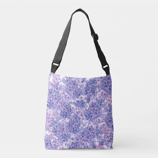 Sac Ajustable Violette aquarelle fleurs lilas (Devant)
