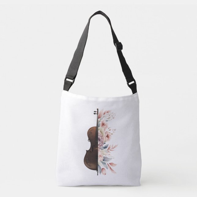 Sac Ajustable Violon aux fleurs. (Devant)