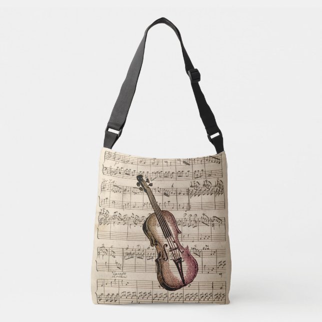 Sac Ajustable Violon vintage et Partition (Devant)