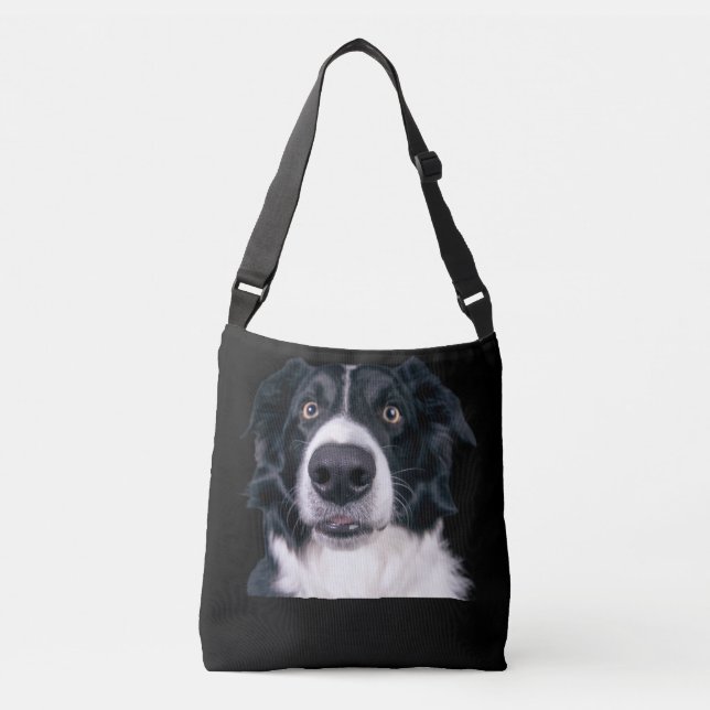 Sac Ajustable Visage de chien noir et blanc (Devant)