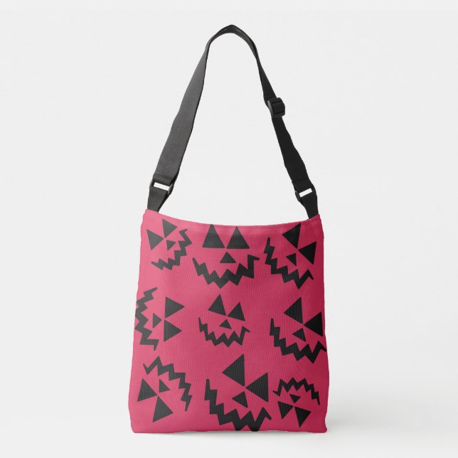 Sac Ajustable Visages de lanterne rose et noir Jack o’ (Devant)