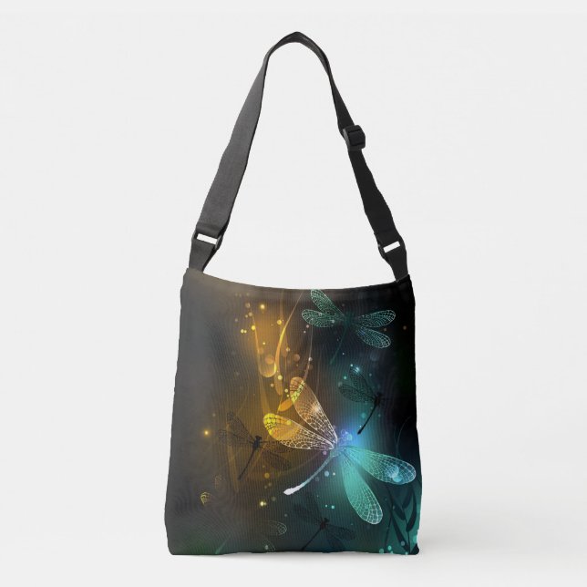 Sac Ajustable Vol de libellule verte lumineuse (Devant)