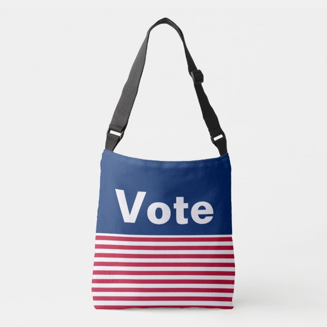 Sac Ajustable Votez Rouge Blanc et Bleu avec Stripes Patriotique (Devant)