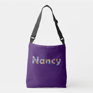 Sac Ajustable Votre nom en lettres florales artistiques / Nancy