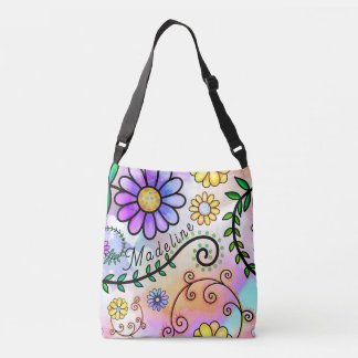 Sac Ajustable Whimsical, Fleurs de gribouillis partout
