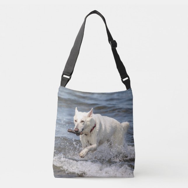 Sac Ajustable White German Shepard sur le lac George (Devant)