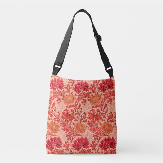 Sac Ajustable William Morris Chrysanthemums, Coral Orange (Devant)
