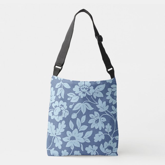 Sac Ajustable William Morris, fleurs bleues vintage, (Devant)