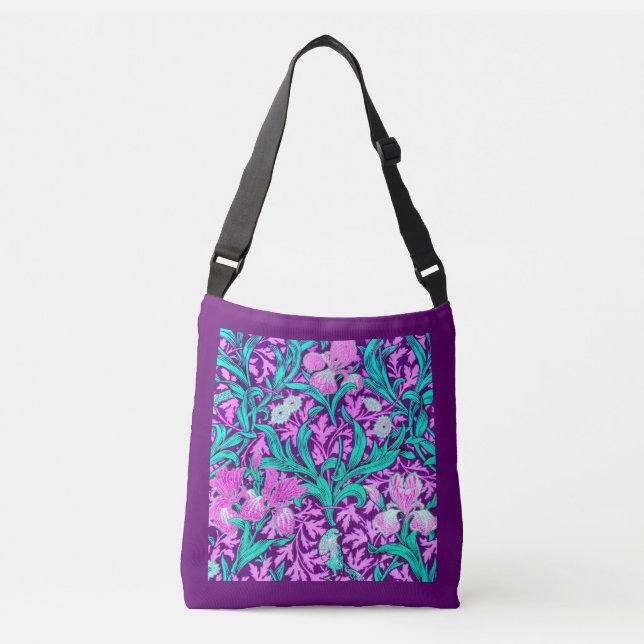 Sac Ajustable William Morris Irises, Améthyste Violet (Devant)