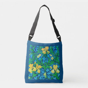 Sac Ajustable William Morris Irises, jaune et bleu de cobalt