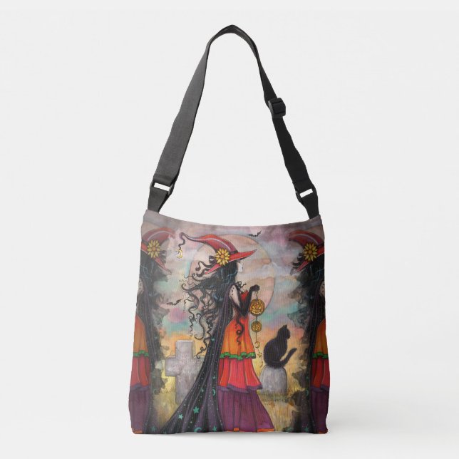 Sac Ajustable Witch Way Chat Imaginaire Art Halloween Wiccan (Devant)