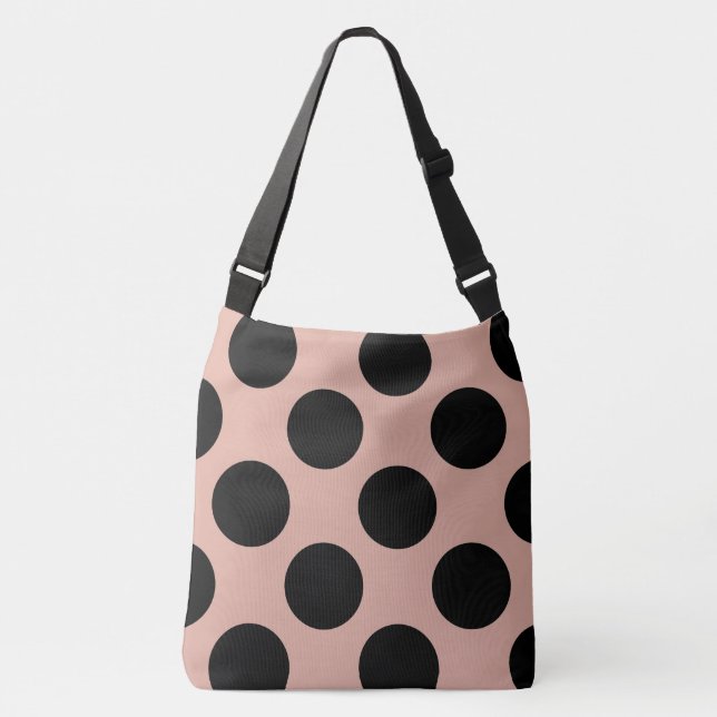 Sac Ajustable XL Pois noir Dusty rose tendance (Devant)