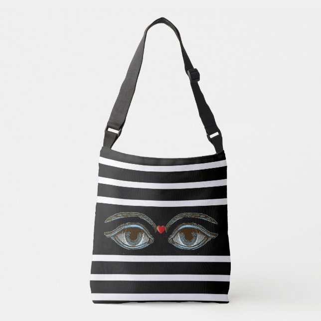 Sac Ajustable Yeux mystiques sur le noir et blanc triés (Devant)