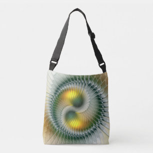 Sac Ajustable Yin Yang Vert Jaune Abstrait coloré Fractal