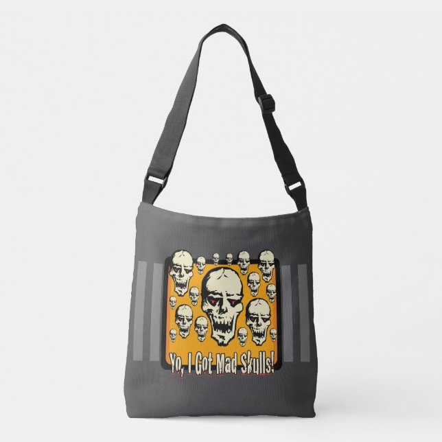 Sac Ajustable Yo J'Ai Mad Skuls Cadres Gris Flip (Devant)