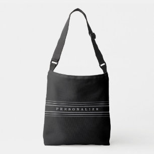 Sac Ajustable Your Custom Text & Modern Stripes   Black & White