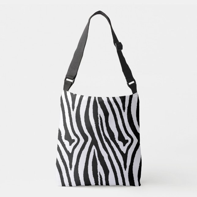Sac Ajustable Zebra Stripes noir et blanc | Poster de animal élé (Devant)