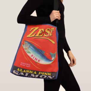 Sac Ajustable Zest rose saumon des années 1930 étiquette