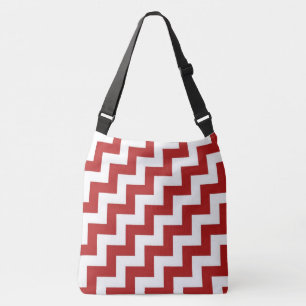 Sac Ajustable Zigzags en diagonale rouge et blanche sur toute im