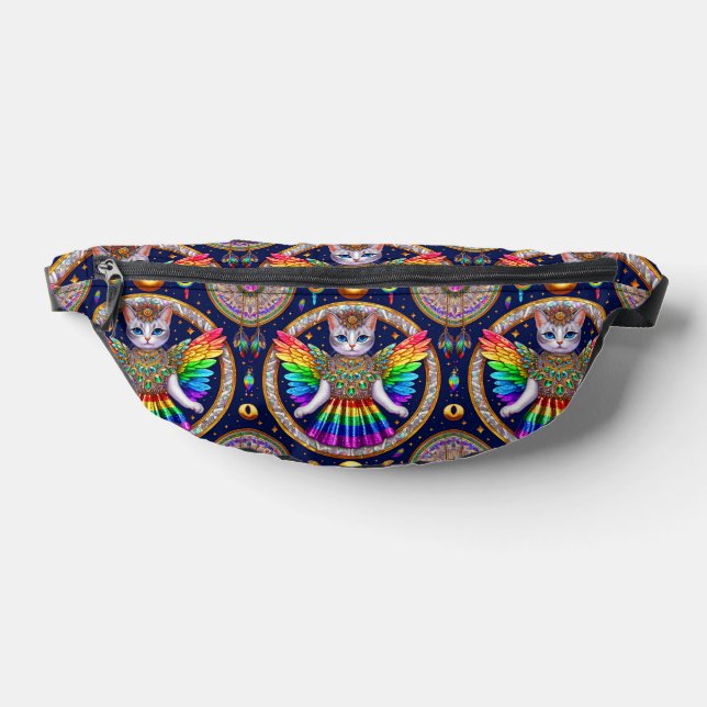 Sac Ange Chat Arc-en-Ciel Rétro Céleste (Poser)