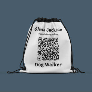 Sac Avec Cordons Chien Walker QR code marque commerciale Drawstring