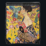 Sac Avec Cordons Gustav Klimt - Dame avec ventilateur<br><div class="desc">Dame avec ventilateur - Gustav Klimt,  Huile sur toile,  1917-1918</div>