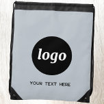 Sac Avec Cordons Logo simple Texte promotionnel Business Powder Blu<br><div class="desc">Ajoutez votre propre logo et le choix du texte à cette conception. Supprimez le texte si vous préférez. Minimaliste et professionnel. Idéal pour un produit promotionnel pour vos clients et clients. Pour les autres versions,  consultez la collection.</div>