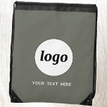 Sac Avec Cordons Logo simple Texte promotionnel Business Sage Green<br><div class="desc">Ajoutez votre propre logo et le choix du texte à cette conception. Supprimez le texte si vous préférez. Minimaliste et professionnel. Idéal pour un produit promotionnel pour vos clients et clients. Pour les autres versions,  consultez la collection.</div>