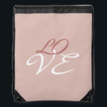 Sac Avec Cordons Love Rose Gold Color Calligraphy Script<br><div class="desc">Vous pouvez facilement changer les polices et les couleurs. Vous pouvez également ajouter votre logo et l'image arrière - plan comme vous le souhaitez.</div>