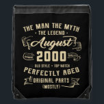 Sac Avec Cordons Mens Man Myth Legend August 2000 22nd Birthday<br><div class="desc">Mens Man Myth Legend August 2000 22nd Birthday Gift 22 Years Old Gift. Perfect gift for your dad,  mom,  papa,  men,  women,  friend and family members on Thanksgiving Day,  Christmas Day,  Mothers Day,  Fathers Day,  4th of July,  1776 Independent day,  Veterans Day,  Halloween Day,  Patrick's Day</div>