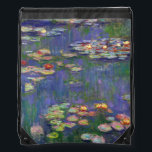 Sac Avec Cordons Monet Water Lilies Chef-d'oeuvre Peinture<br><div class="desc">Monet Water Lilies - Ce tableau Monet classique a été peint par Claude Monet en 1916. Il fait partie de sa célèbre collection de nénuphars où il peint dans son jardin à Giverney,  France. Un tableau de chef-d'oeuvre.</div>