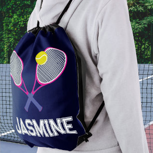 Sac Avec Cordons Racquet de tennis rose bleu personnalisé