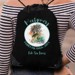 Sac Avec Cordons Sac à string pour vacances d'été<br><div class="desc">Un élégant sac à cordes à timon comporte une illustration de vacances d'été ainsi que votre nom de famille et votre année en lettres chic. Sacs parfaits pour fourrer des trucs amusants pour tout le monde pendant vos vacances.</div>
