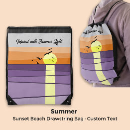 Sac Avec Cordons Summer Beach Sunset Événement Tage Personnalisé