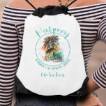 Sac Avec Cordons Vacances d'été en famille<br><div class="desc">Un élégant sac à cordes à timon comporte une illustration de vacances d'été ainsi que votre nom de famille et votre année en lettres chic. Sacs parfaits pour fourrer des trucs amusants pour tout le monde pendant vos vacances.</div>