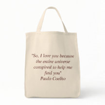 Sac avec la citation de Paulo Coelho