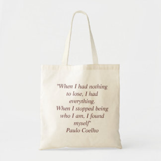 Sac avec la citation de Paulo Coelho