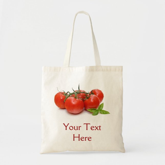 Sac avec les tomates et le basilic (Devant)