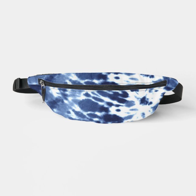 Sac banane à impression recto-verso “Navy Tie-Dye” (Recto)