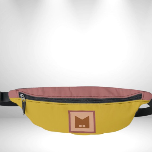 Sac banane à monogramme rouge jaune ocre (Créateur téléchargé)